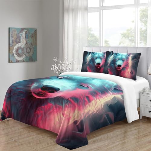 Housse de couette loup-garou 3D avec fermeture éclair 260x220 - 5