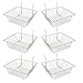 Econoco Multi Fit Epoxy Chrome Small Wire Basket for Slatwall, Grid of Pegboard, Commercial All Purpose Basket, (Pack of 6)