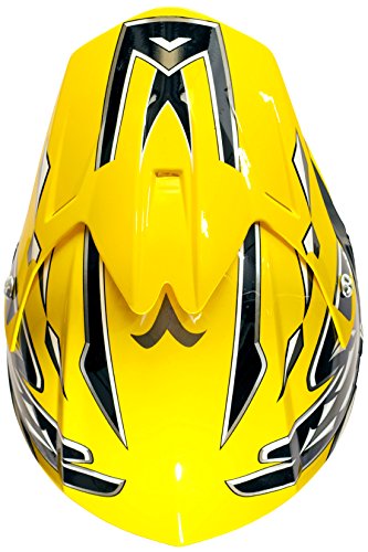 Typhoon Youth Kids Offroad Gear Combo Helmet Gloves Goggles Dot Motocross Atv Dirt Bike Mx Motorcycle Yellow, X-Large #TOP4