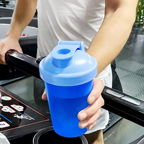 Miniatura 6 de Botella Agitadora Para Batidora De Proteínas En Polvo, Botella De Agua De Entrenamiento De Plástico, 400 Ml, Con Tapa Mixball, Sin Fugas, Para Fitness, Suplemento, Botellas De Bebidas Azul
