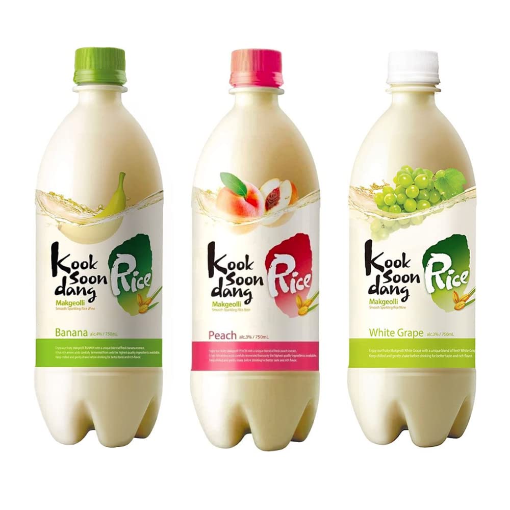 Kooksoondang Flavoured Rice Makgeolli - Assorted 3 Flavours (750ml *3)