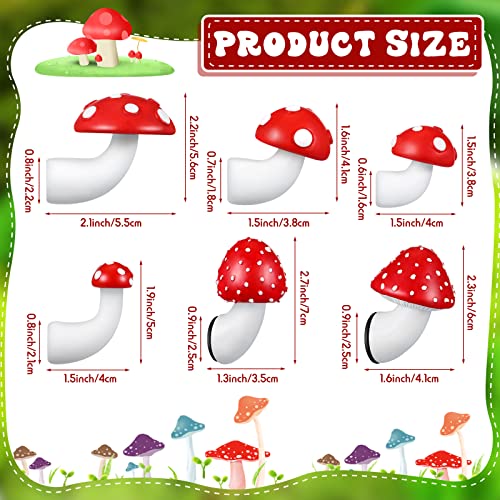 6 Imán Decorativo de Champiñón Rojo y Blanco en Resina miniatura 2