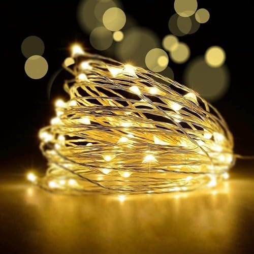 40 LED/4m Fairy String Lights Copper Wire Battery Operated Warm White LEDs Twinkle Waterproof Lights for Bedroom, Christmas, Party, Wedding Outdoor Indoor Decoration
