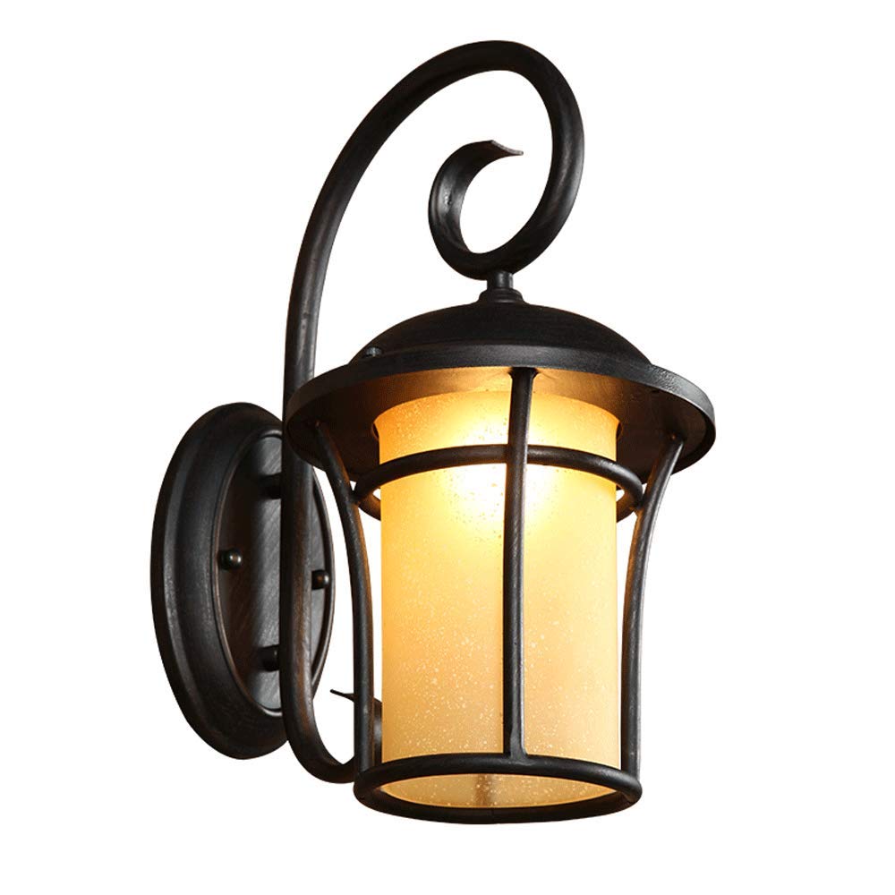 HYJAUSXB Wall Lamps Sconces Outdoor Waterproof Metal Wrought(Noir)