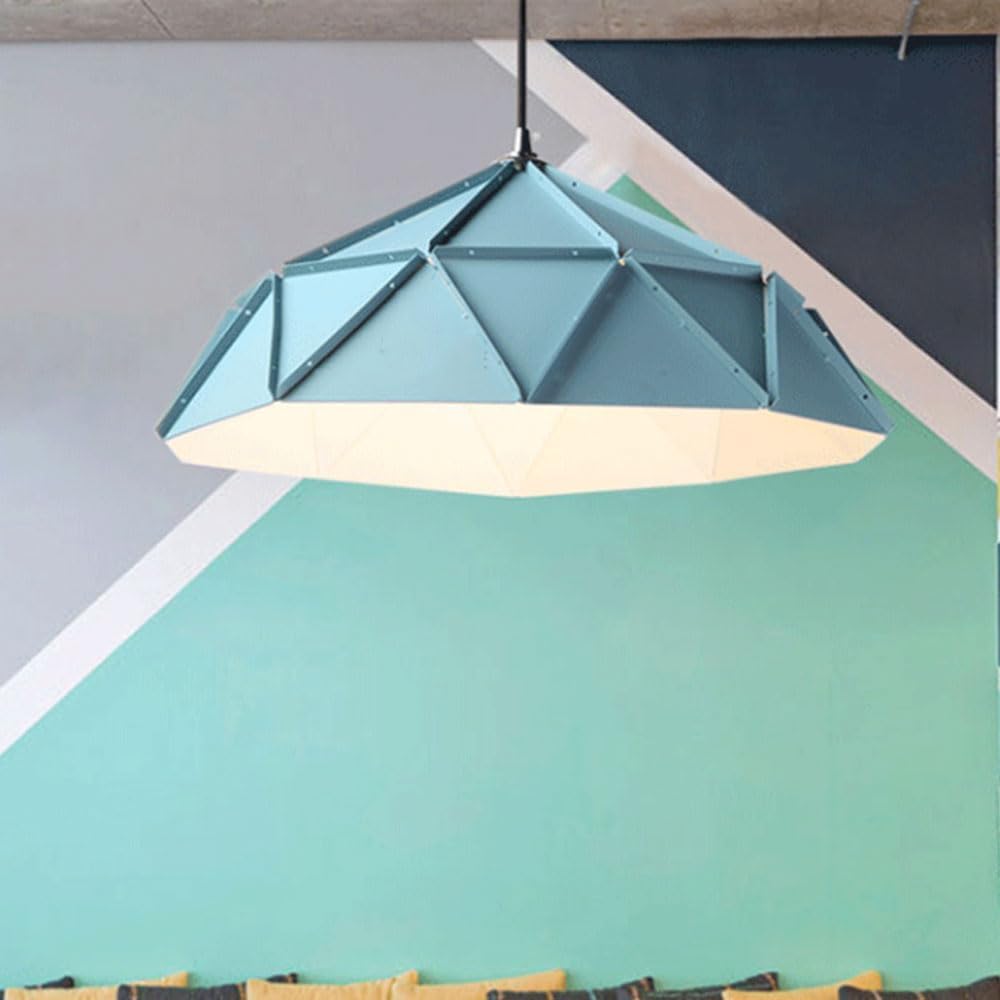 Niebieska lampa wisząca | 18.1 w cieniu metalowym | E26/E27 Base przemysłowy żyrandol | Regulowane wyposażenie oświetleniowe na wyspę kuchenną, sypialnię, korytarz