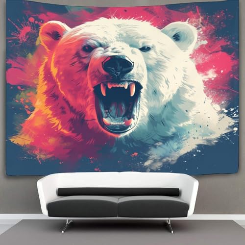 Couverture murale ours marron en polyester doux et lavable pour décoration 3D - 3