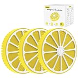 Kühlschrank-Deodorizer für Küche & kleine Räume, 2 Jahre Frische-Geruchsentferner für Kühlschränke mit AOP-KF Solid Alkali Tech, Zitronen-Design & verstellbarem Clip-Design (6,9 cm/150g, 3pcs)