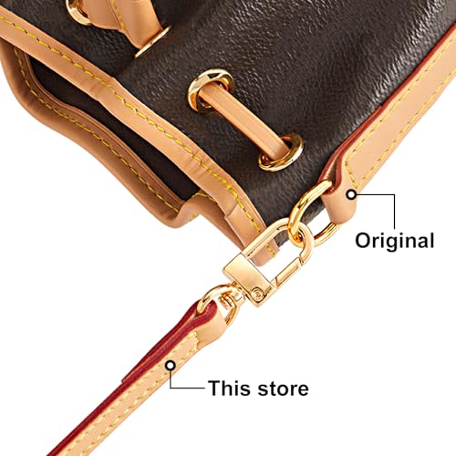 Image of Genuine Vachetta Leather Strap for Bag,Shoulder Purse Strap Replacement Fit for Felicie Pochette (Beeswax-Width:0.43in&Length:35.4in,Double Buckles)