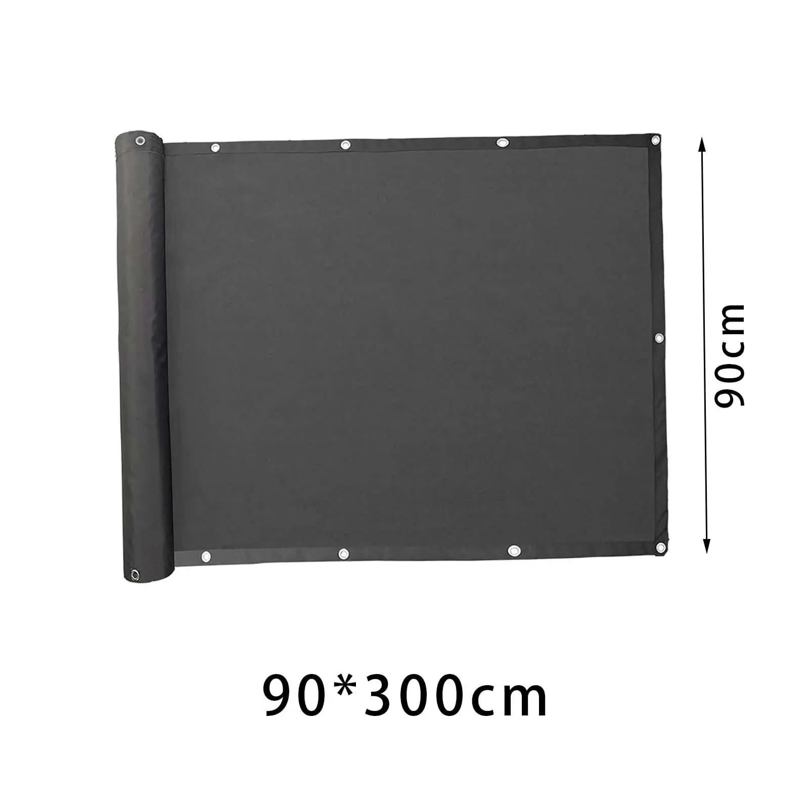 Toldo Lateral Retráctil Parabrisas con Bridas de 2,7 x 9,84 pies for barandilla de Piscina y balcón(Black)