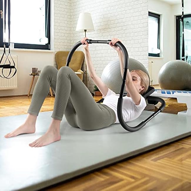 Goplus AB Fitness Crunch, Portable Abdominal Machine Workout Exerciser for Core Strength, Muscle Training, Sit Up AB Trainer for Home, Office, Gym
