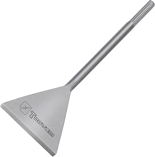 SDS Max Chisel, 6 Inch Wide Floor Scraper Tile Removal Scraping Chisel Bits, Steel Flat Shovel Bit Tool for Removing Floor, Concrete Mortar Thinset with SDS Max Shank Rotary Hammer Drills