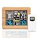 Produktbild Konesky Prognose Wetterstation, USB Drahtlose Wetterüber Wachungs Uhren mit Außensensor Temperatur, Luftfeuchtig Keit, Datumsanzeige Wecker (Bambusgelb)