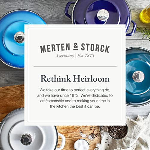 Merten & Storck German Enameled Iron, Round 5.3Qt Dutch Oven Pot With Lid, Aegean Teal #TOP5