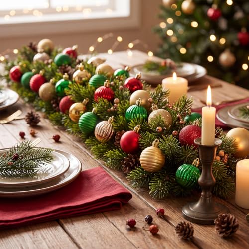 Xuhal 240 Pcs Red Green Gold Mini Christmas Ball Ornaments Bulk, 1.18 Inch by Xuhal - Used condition - Image 5