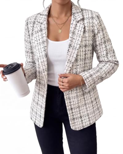 GRAPENT Work Outfits for Women Office Womens Blazers Jackets Cream White