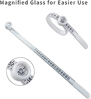 Vista 6 de Herramienta de medición de tamaño de anillo, herramienta de medición de tamaño de dedo reutilizable 1-17 EE. UU., tamaño de 2 piezas