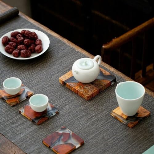 Dessous de verre en bois pour table basse et tapis de boisson résistant