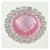 NK 24mm 10pcs / lot Strass Boutons décoratif for Artisanat Bricolage Artisanat Boutons à Cristaux en Plate-tête Vêtements Strass Embellissements Y823 (Color : Light Pink, Size : Silver)
