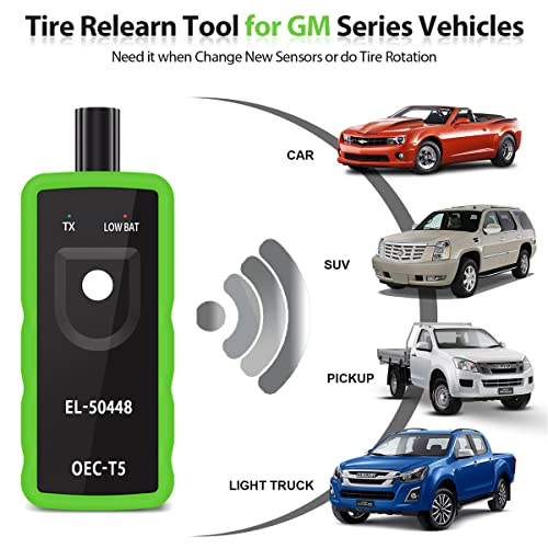 Obdkcan Tpms Relearn Tool For Gm El-50448 Tpms Reset Tool Green Oec-T5 Tire Pressure Monitor Sensor System Tpms Programming Activation Tool Compatible With Gm Vehicles 2006-2021 #TOP1