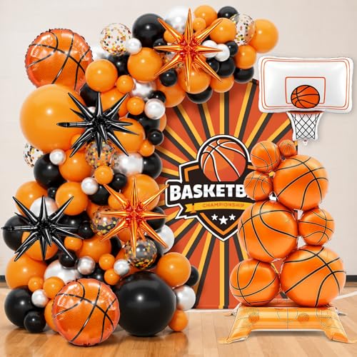 Ballon de basket-ball géant autoportant de 1,1 m pour décorer facilement sans outils