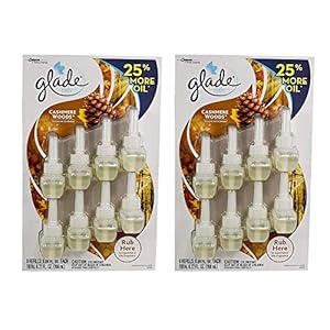 Glade Plugins Cashmere Woods 8 Refills 25% More, 6.72 Ounce (2 Pack)