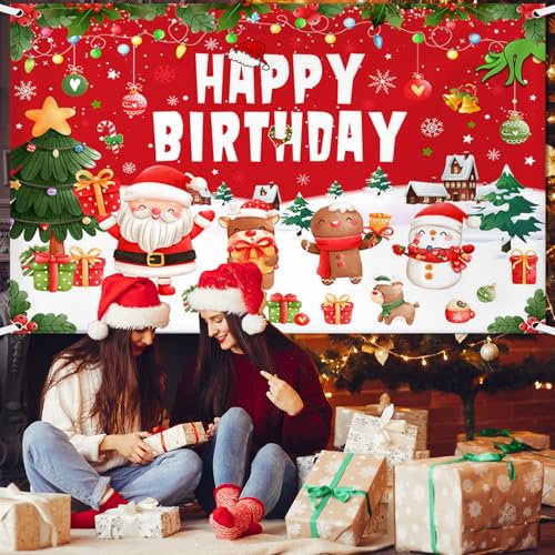 Fondo rojo para cumpleaños y Navidad 7x5 pies miniatura 4