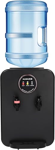 Dispensador de agua para encimera, dispensador de agua de carga superior con control de temperatura de 6 a 8 minutos de calor, capacidad para cubos
