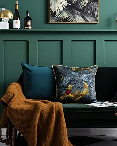 Nabis Throw Pillow Covers, William Morris Jungle Nightingale Hand-Screen Printed Cotton Case, Handmade Soft Decorative Square Coves For Home, Sofa, Living Room, Green, 20X20Inch/50X50Cm (Bz-Wsl201) #TOP6