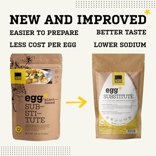 AcreMade Plant-Based Egg Substitute, Dry Powder, Shelf Stable, Vegan, Gluten Free, Soy-Free, Low Sodium, Non-GMO, Natural Egg Replacer, 3 Grams Pea Protein Per Serving (Bulk Case, 56 oz) - Thumbnail 2