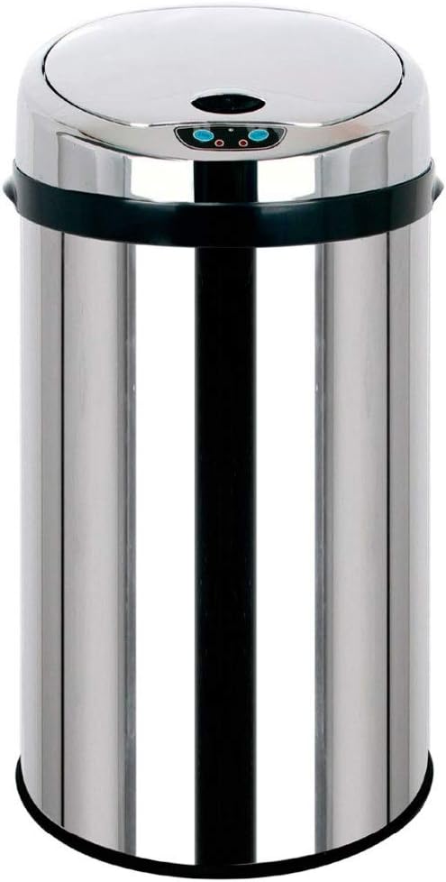 6L/9L/12L Auto Open Close Trash Can Sensor Waste Bin Touchless Dustbin Garbage Bucket Stainless Steel Batteries Power,Red-6l
