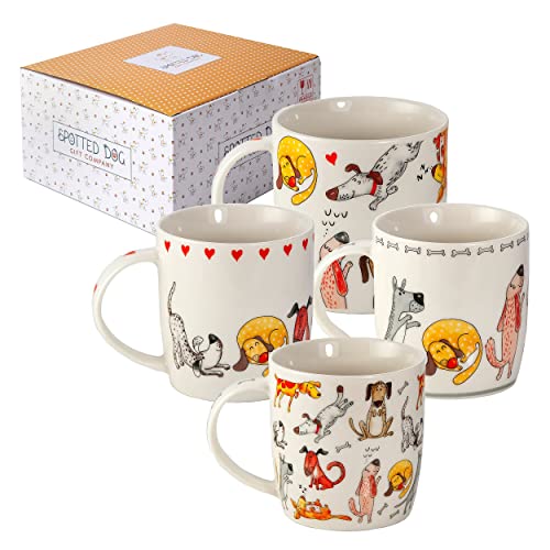 Tea Mugs For Women, Men And Kids - Ceramic Coffee Mugs Set Of 4 - Fun Coffee Mugs - Dog Lovers Gifts - Dishwasher & Microwave Safe, 350Ml / 12Oz, 4 Pieces (Funny Dogs, Multicolor) #TOP11