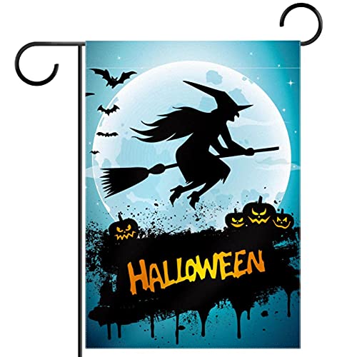 Drapeau de jardin sorcière Halloween pour animer votre entrée de maison en automne