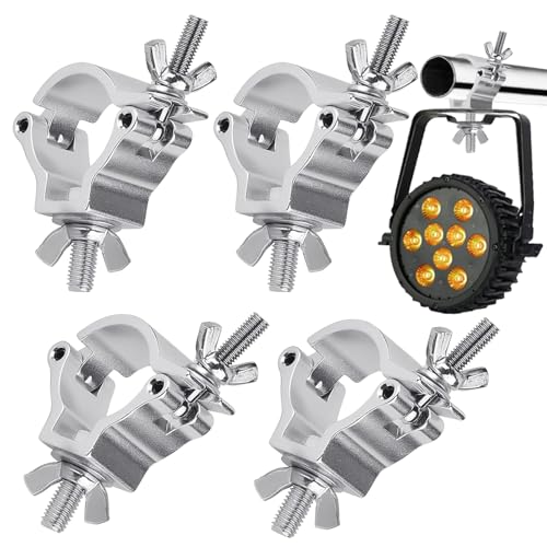 Tbintul 4 Pcs Crochets de Serrage Pour Éclairage de Scène,Pinces Truss Clamp Professionnelles,Truss Clamp Pince de Lumière de Scène pour Tubes de 30-35mm Charge max 80Kg