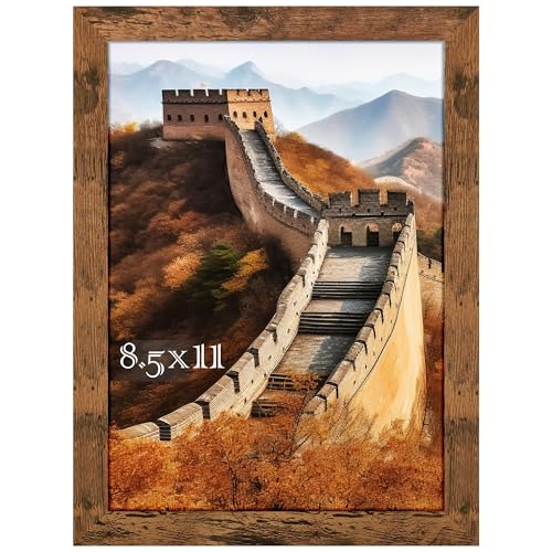 Picrit 8.5 x 11 Picture Frame Photo Frame for Wall Mounting Display Brown
