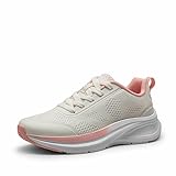 Women's Walking Shoes Comfortable Running Tennis Athletic Gym Workout Cross Training Sneakers,Size 8,White,SARR012W