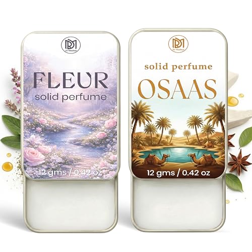 Image of Dr.Mashur Solid Perfume |Osaas&Fleur Alcohol Free Wax Perfume Balm, Long Lasting | Pocket Tin 12g, Pack Of 2| Non Greasy Smooth Glide, Travel Friendly Men And Women