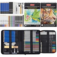 PANDAFLY 80 Drawing Sketching Kit Set - Pro Art Supplies with Sketchbook & Watercolor Paper - Include Tutorial,Pastel,Watercolor,Sketch,Colored,Metallic,Charcoal Pencils - for Beginners & Pro Artists
