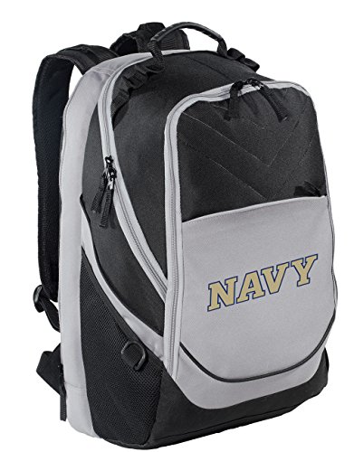 Image of Broad Bay Naval Academy Backpack | Official Navy Midshipmen Logo, Fits Up To 17 inch Devices, Side-Entry Padded Laptop Compartment, 600D Polyester, Reinforced Base