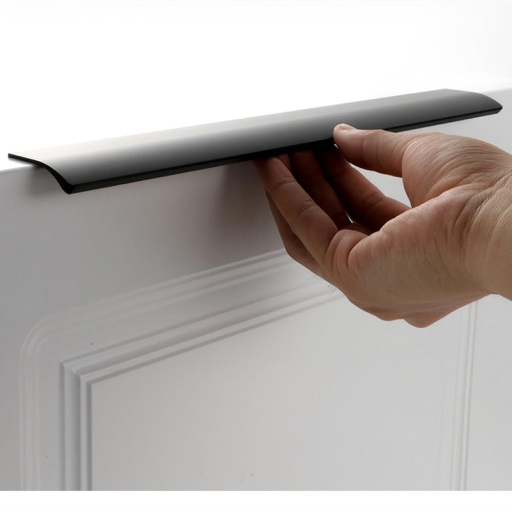 Tiradores ocultos dorados y negros, tiradores largos para armarios de cocina, tiradores para cajones, tiradores para muebles de aleación de aluminio, tiradores para armarios, negro, 1200mm