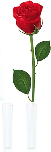 Miniatura 5 de RuiLing Tubo de plástico transparente para nutrición, 50 unidades, con tapa para mantener la flor fresca para bodas, eventos, artes, manualidades,
