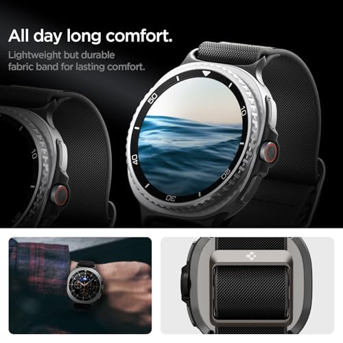Image of Spigen Lite Fit Designed for Samsung Galaxy Watch 8 44 /40mm, 8 Classic 46mm Band Nylon Solo Loop Strap (2025)