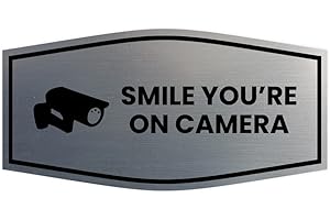 Fancy Smile You're On Camera Sign (Brushed Silver) - Small
