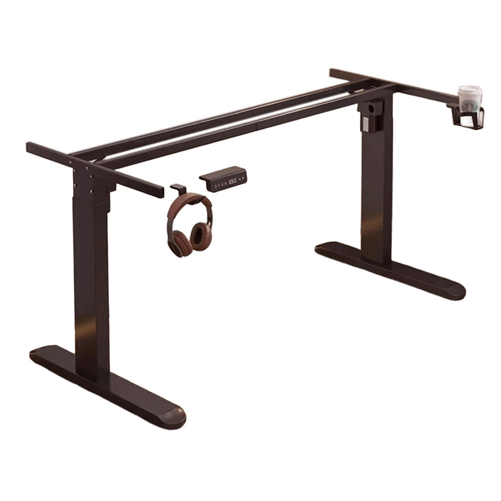 CGCSYZ Adjustable Electric Standing Desk Frame with Dual Motors, Memory Function & Anti-Collision Protection, Computer Table Legs, White, 114x50x72-117cm (Negro 114x50x72)