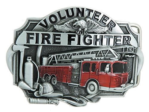 Yippo Accessories Volunteer Fire Fighter Engine Truck Enamel Metal Belt Buckle