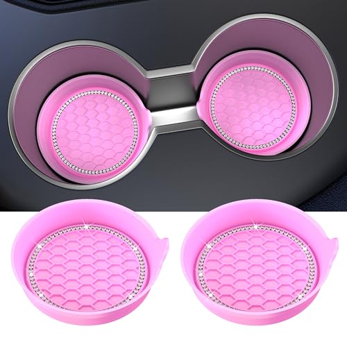 Image of Amooca 2-Pack Car Cup Holder Coaster Bling Crystal Rhinestone Car Interior