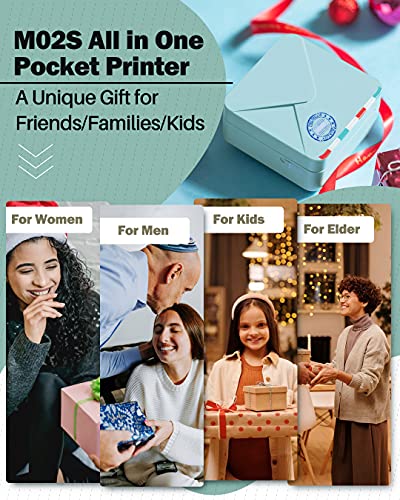 Phomemo 300Dpi Mini Note Printer- Bluetooth Portable Thermal Pocket Printer For Home/Office/School, For Planer, Teacher, Diy, Students, With Total 6 Rolls Paper, Cyan #TOP5