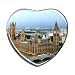 Hqiyaols Souvenir Regno Unito Inghilterra Houses of Parliament Londra Frigo Magnete A Forma di Cuore Cristallo Adesivo per Frigorifero Viaggio Regalo Collezione Souvenir