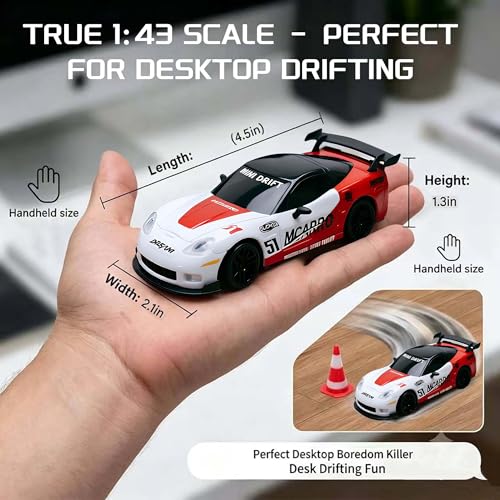 Master 1/43 Scale Mini RC Drift Car 4WD with Proportional Steering Remote Control - Image 3