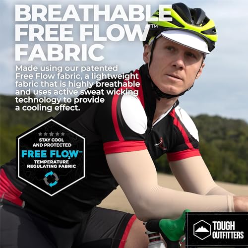 Image of Tough Outdoors UV Arm Sleeves for Men Women - Sun Protection Sleeves - Compression Golf Baseball Cooling Tattoo Arm Sleeve