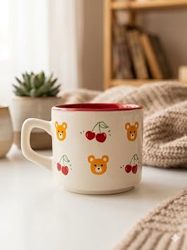 Kiraz Ay c k Sarmal Tasar ml  Beyaz Ven s Kupa - Hediyelik Kupa Fincan Mug